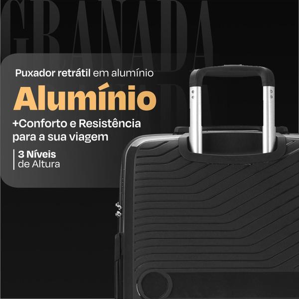 Mala Grande 32Kg Polipropileno Expansiva Rodas 360 Granada - Polo King Granada Imagem de Mala Grande 32Kg Polipropileno Expansiva Rodas 360 Granada