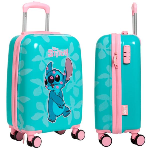 Imagem de Mala Infantil Feminina Stitch Com Rodinhas Tam P Verde