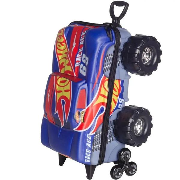 Imagem de Mala/Mochila Infantil Carro Hotwheels Race Monsters - Maxtoy