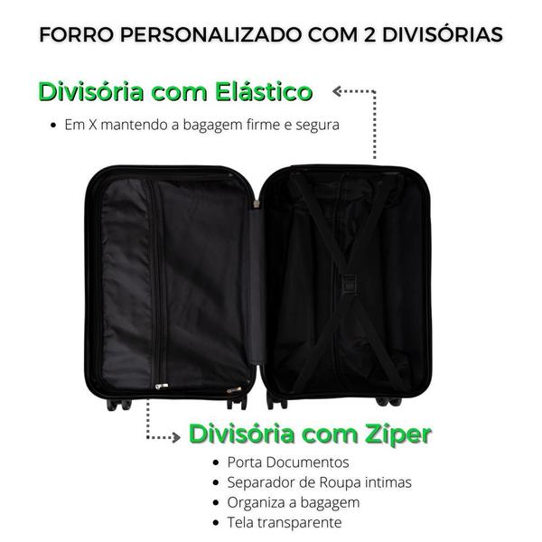 Imagem de Mala Para Viagem/Bordo Rodas Dupla 360 Polipropileno  10kg