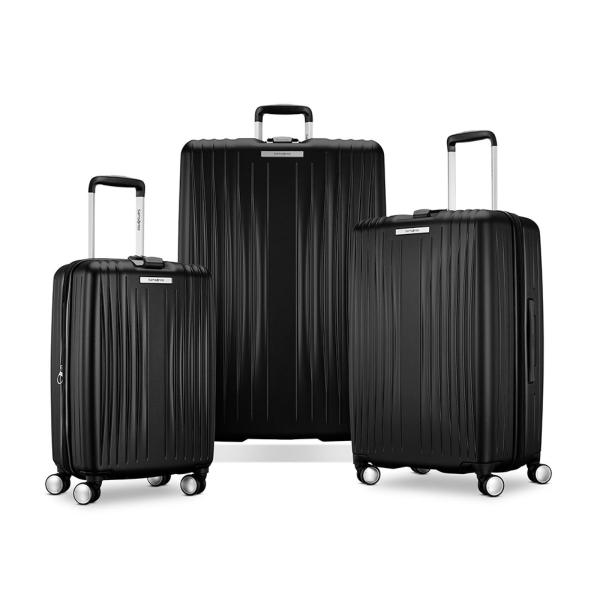 Imagem de Mala Para Viagem Samsonite Pequena De Mão Quartz Com Rodinhas 360 Graus Preta