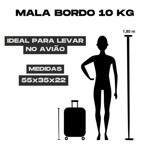 Imagem de Mala Pequena Bordo 10Kg Anac Material Premium Cade/Tsa + Kit