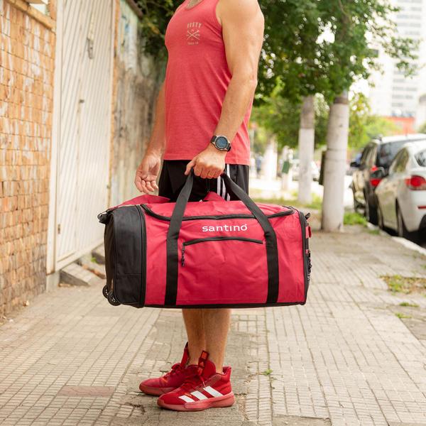 Mala sacola viagem dobrável grande com rodinhas - santino Imagem de Mala sacola viagem dobrável grande com rodinhas - santino