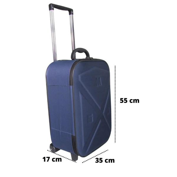 Imagem de Mala Viagem Azul Marinho Até 10kg De Bordo De Mão Bolsa Cabine Avião Tamanho Liberado pela ANAC