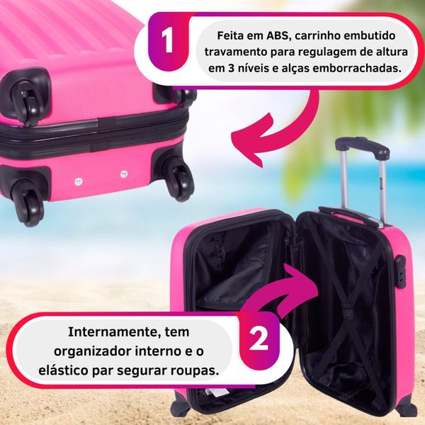 Imagem de Mala Viagem Bordo Rodinhas Giro 360 4 Joy 4 Sestini Abs Design Premium Rígida Com Cadeado