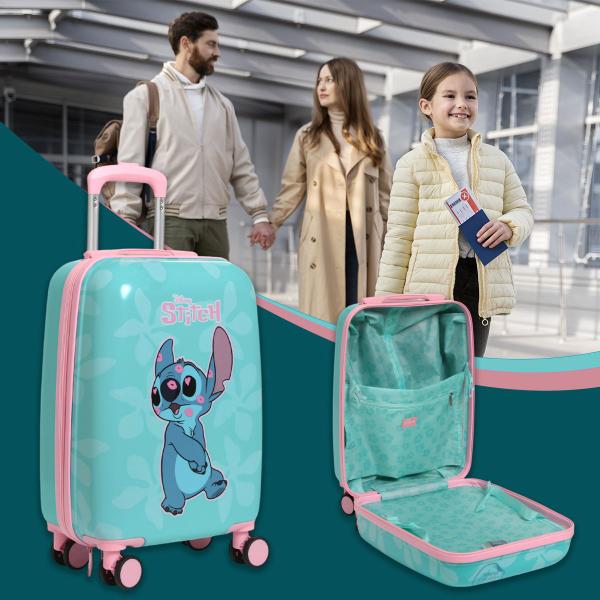 Imagem de Mala Viagem Infantil Stitch Com Rodinha 360 Cor Verde