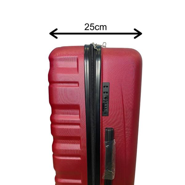 Mala Viagem Média Rígida Rodas 360º Vinho 42x25x64cm - Hinza Imagem de Mala Viagem Média Rígida Rodas 360º Vinho 42x25x64cm
