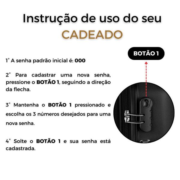 Imagem de Malas de Viagem de Bordo Com Rodas duplas 360 Fibra Rígida ABS Expansível com cadeado embutido