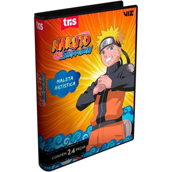 Maleta artistica Do Naruto Shippuden Giz Cera Aquarela Pincel