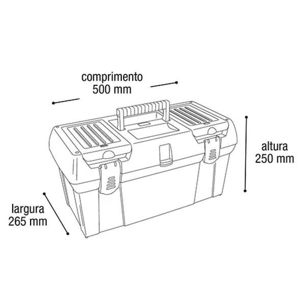Imagem de Maleta Caixa de Ferramentas Pesca Granite pro 19 Plastica  Arqplast 
