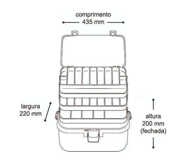 Imagem de Maleta Caixa Multiuso 3 Bandejas Com Divisórias 3 Mr. Fish