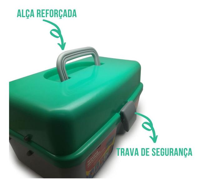 Imagem de Maleta Caixa Multiuso para Ferramentas e Pesca com 2 Bandejas Articuladas com Alça Arqplast