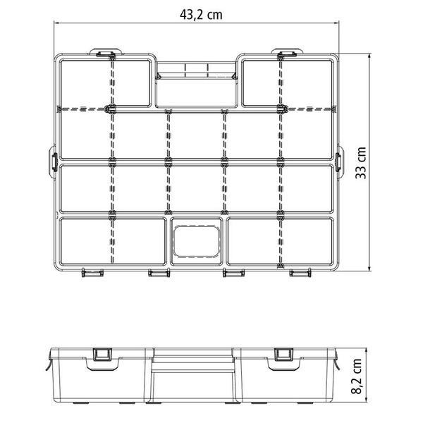 Imagem de Maleta Caixa Organizador de Ferramentas 17 Tramontina 11 Módulos 8 Divisórias