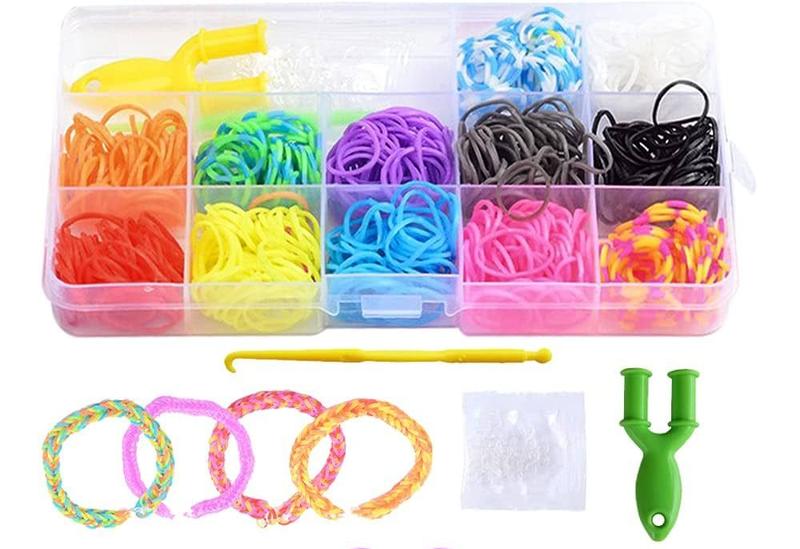 Imagem de Maleta com Elásticos Coloridos, Clips e Agulha - Kit Completo para Fabricação de Pulseiras Loom Band