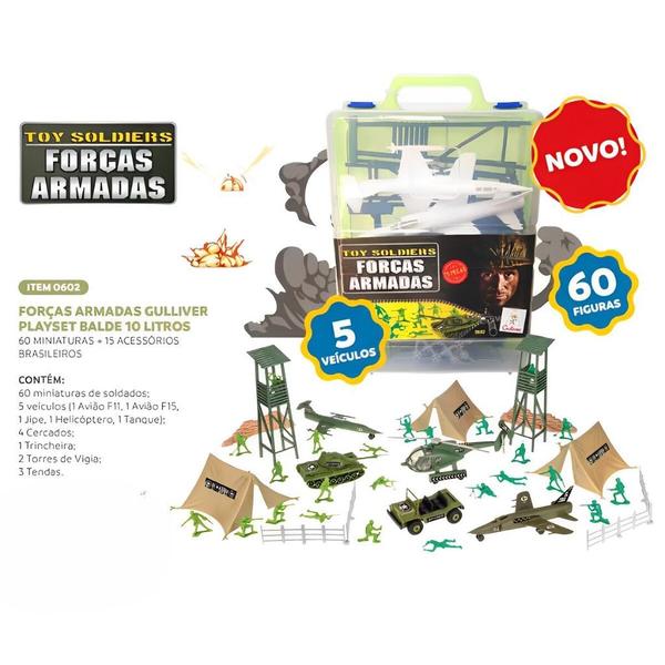 Imagem de Maleta Com Miniaturas E Acessórios Forças Armadas Brasileiras Base Militar 0602 - Gulliver