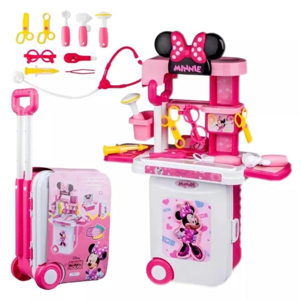 Imagem de Maleta da Minnie Médica De Rodinha De Viagem Com Acessórios Play Set 3 em 1