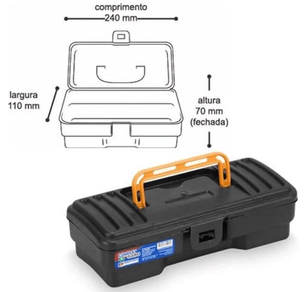 Imagem de Maleta De Ferramenta Combat Preta 10" 11x24x7cm de Qualidade