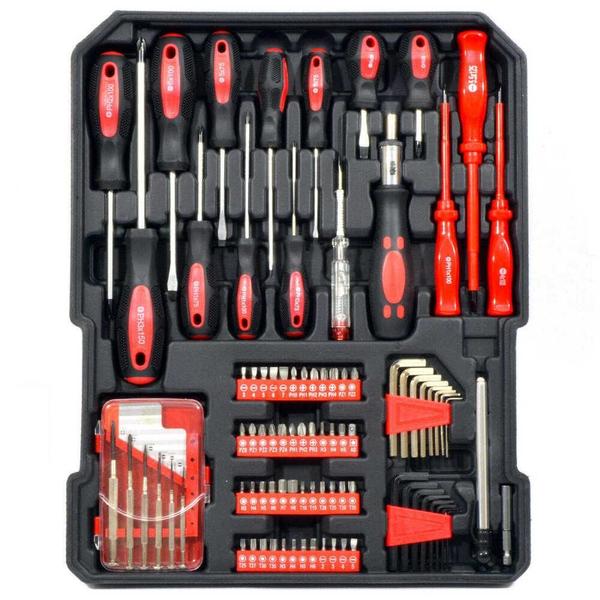Maleta de ferramentas 399 peças com rodinhas com alicates bits chaves faca - Tempo Real Imagem de Maleta de ferramentas 399 peças com rodinhas com alicates bits chaves faca