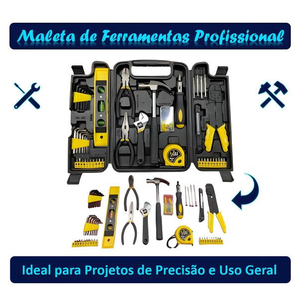 Maleta de Ferramentas Completa 129 Peças Profissional em Aço Carbono e Galvanizado - 123Útil Imagem de Maleta de Ferramentas Completa 129 Peças Profissional em Aço Carbono e Galvanizado