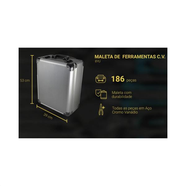 Maleta de Ferramentas Kit Profissional C/ 186 Pçs - Maleta para