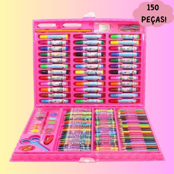 Imagem de Maleta de Pintura completa 150 Peças Material Escolar Kit Completo