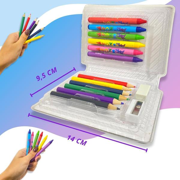 Imagem de Maleta De Pintura Infantil Estojo 18 Peças Kit 6 Unidades