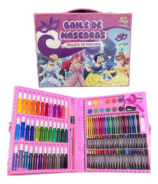Maleta de Pintura Infantil Estojo de Colorir Lapis de cor 150 peças Menina Rosa - Toyking Maleta de Pintura Infantil Estojo de Colorir Lapis de cor 150 peças Menina Rosa - Toyking