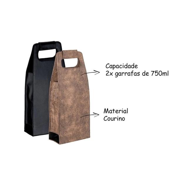 Imagem de Maleta em material sintético Bolsa Porta 2 Garrafas de Vinho Espumante