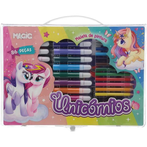 Imagem de Maleta Escolar de Pintura com 86 Peças - Tema Unicórnio  Grupo Magic