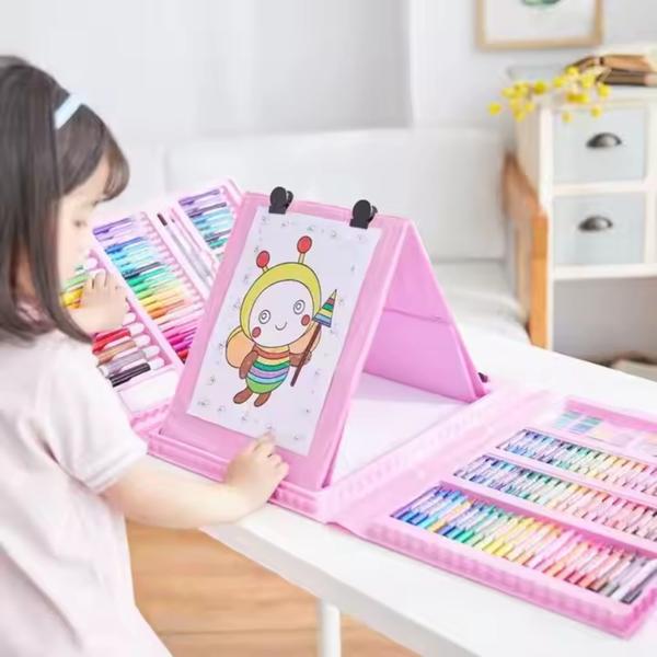 Imagem de Maleta Estojo De Pintura Infantil Colorir Desenhos 208 Pç Princesas