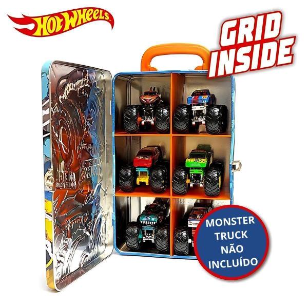 Imagem de Maleta Hotwheels Metálica Porta Monster Truck Fun Brinquedos