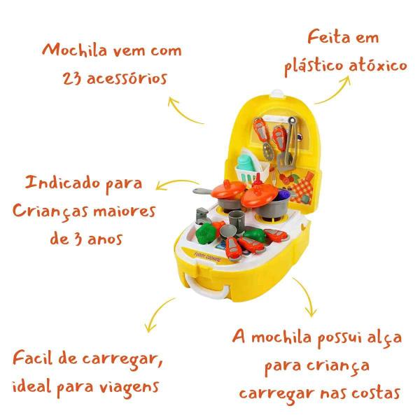 Imagem de Maleta Infantil Chef De Cozinha  Unitoys  Brinquedo Faz De Conta Profissões Crianças +3 Anos