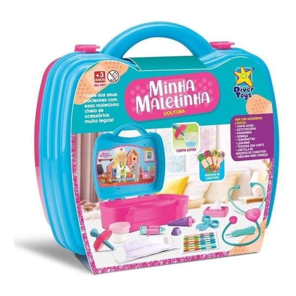 Imagem de Maleta Infantil Médico Kit Doutora Brinquedo Fantasia 9 Peças