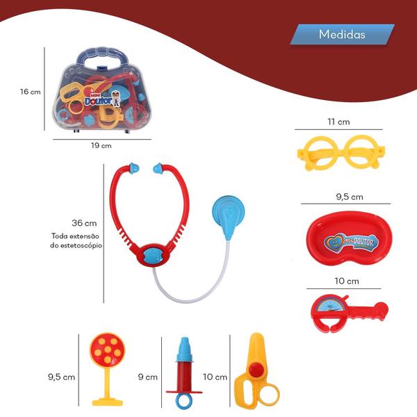 Imagem de Maleta Infantil Mini Doutor 7 Peças 1268 Pakitoys Cor Azul