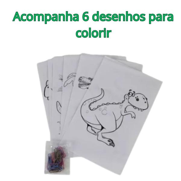 Imagem de Maleta Infantil Pintura 150 Peças Estojo Escolar Dinossauro