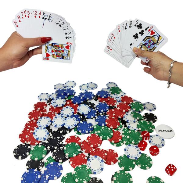 Imagem de Maleta Jogo Poker Completo 300 Peças Profissional 2 Baralhos