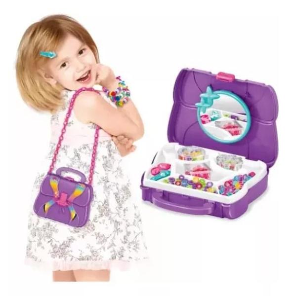 Imagem de Maleta Kit Ateliê Miçangas Pulseiras Meninas Toys