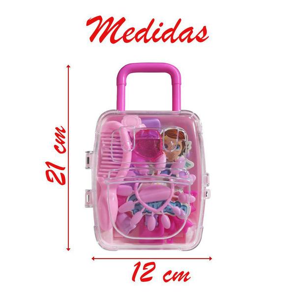 Imagem de Maleta Kit De Beleza Rosa Infantil Fashion 6 Acessórios