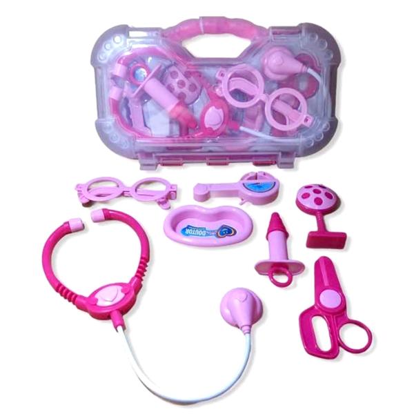 Imagem de Maleta kit dentista Verde e Kit Médico Rosa Brincando e Aprendendo Profissoes