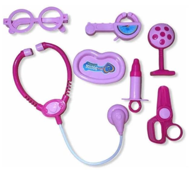 Imagem de Maleta Kit Medico rosa e kit dentista rosa Brinquedo Doutora Medicina