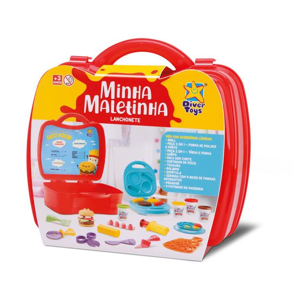 Imagem de Maleta lanchonete 4 massinhas modelar+acessórios Divertoys