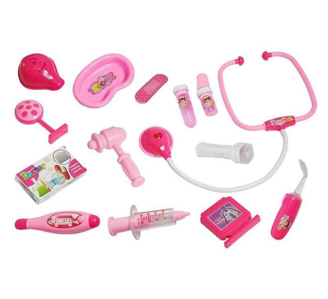 Imagem de Maleta Médica Infantil Com Acessório Kit Médica Menina Rosa