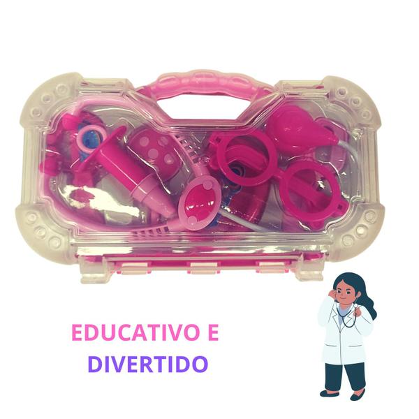 Imagem de Maleta Médica Infantil Mini Doutor/Doutora de plástico para crianças, rosa