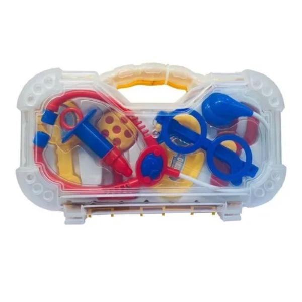 Imagem de Maleta Mini Doutor Kit Médico Infantil 7 Peças Colorida Azul