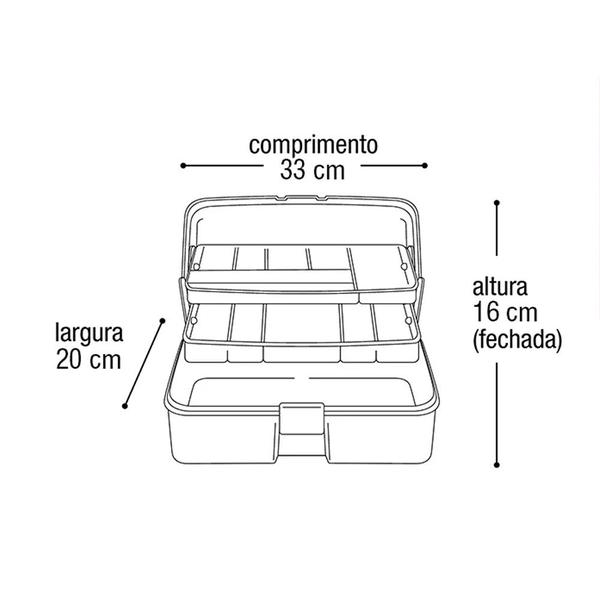 Imagem de Maleta Multiuso Organizadora com 2 Bandejas para Pesca e Ferramentas  Arqplast