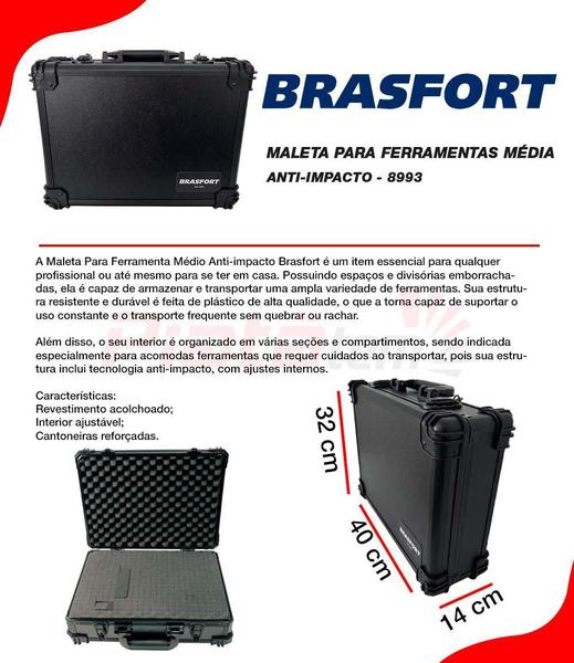 Imagem de Maleta Para Ferramentas Média Anti-Impacto 8993 - Brasfort