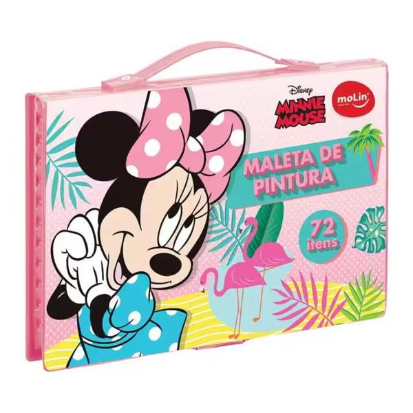 Imagem de Maleta para Pintura Infantil 72 pçs Minnie Mouse Molin