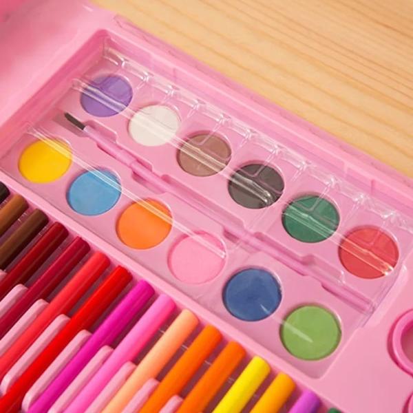 Imagem de Maleta Pintura Infantil para Colorir Kit Escolar Estojo 150 itens