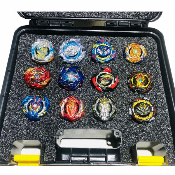 Imagem de Maleta piões 12unid beyblades sortidos + arena de batalha