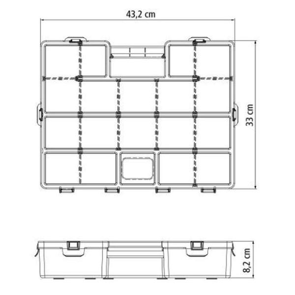 Imagem de Maleta Plástica Organizadora 17 POL com Divisórias Móveis TRAMONTINA
